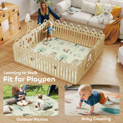 Baby Play Mat, Foldable Activity Playmat, Animal Theme