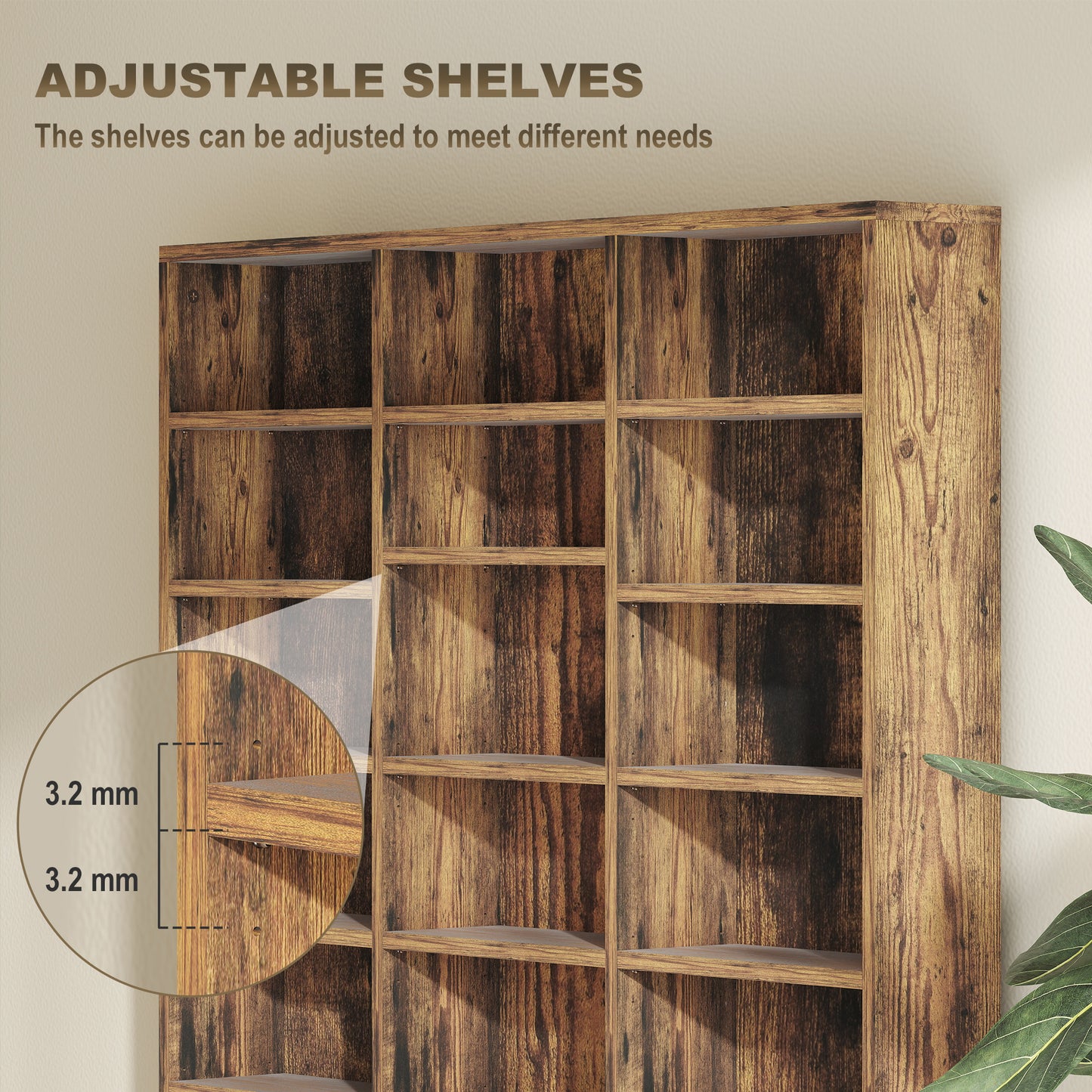 DVD CD Media Storage Rack, Video Display Unit, Rustic Brown