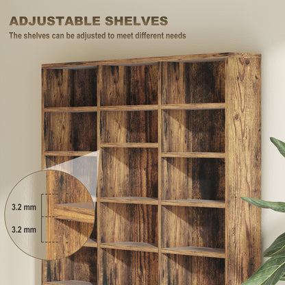 DVD CD Media Storage Rack, Video Display Unit, Rustic Brown