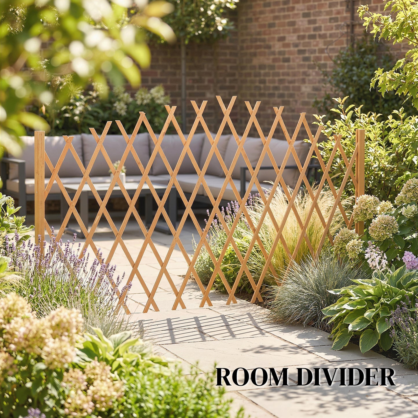 Wooden Expanding Fence Panels, 180 x 30 x 103cm, Brown