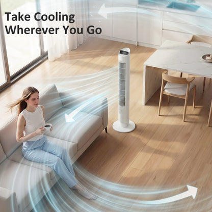 Tower Fan WiFi App Control 101.8 cm White