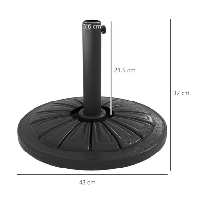 13 kg Patio Umbrella Base Stand, Concrete Umbrella Holder, Black