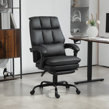 Executive Office Chair, PU Leather Desk Chair with Armrests Black
