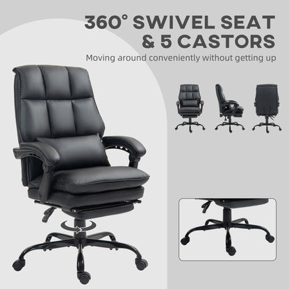 Executive Office Chair, PU Leather Desk Chair with Armrests Black
