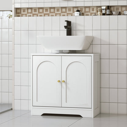 Modern Under Sink Cabinet for Basin without or with Pedestal, White