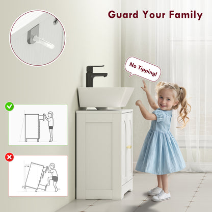 Modern Under Sink Cabinet for Basin without or with Pedestal, White