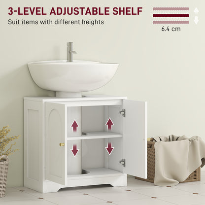 Modern Under Sink Cabinet for Basin without or with Pedestal, White