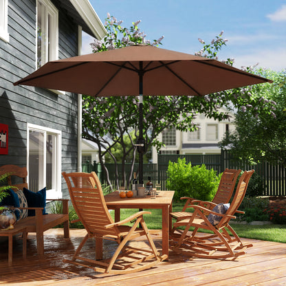 2.6M Garden Parasol Umbrella with Aluminium Pole, Tilt, Crank