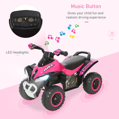 No Power Quad Toddler Ride on Car Foot-to-Floor Sliding Pink