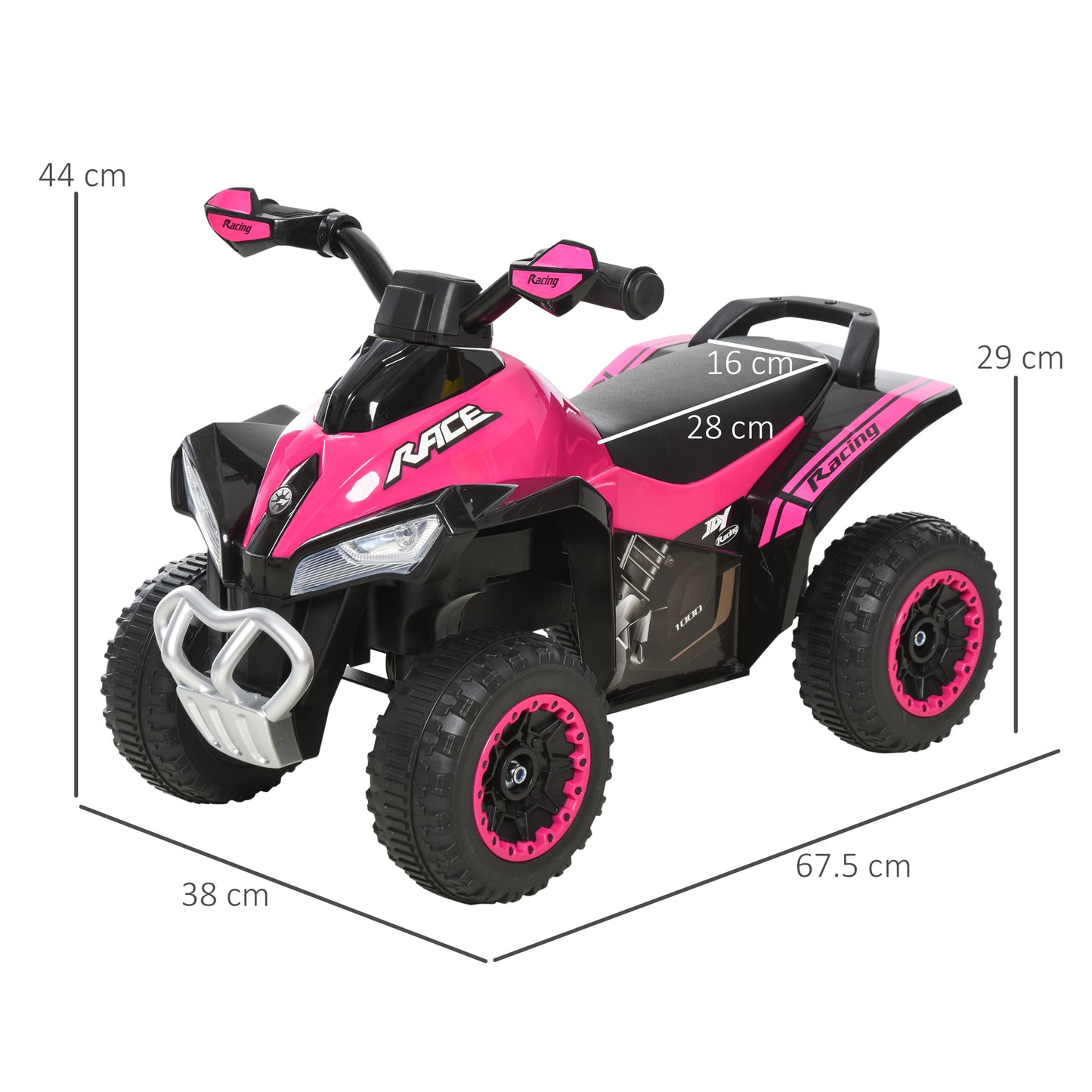 No Power Quad Toddler Ride on Car Foot-to-Floor Sliding Pink