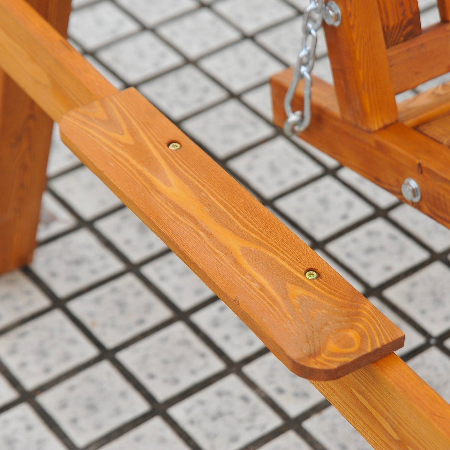 3-Seater Wooden Garden Swing Chair Seat Bench, Green