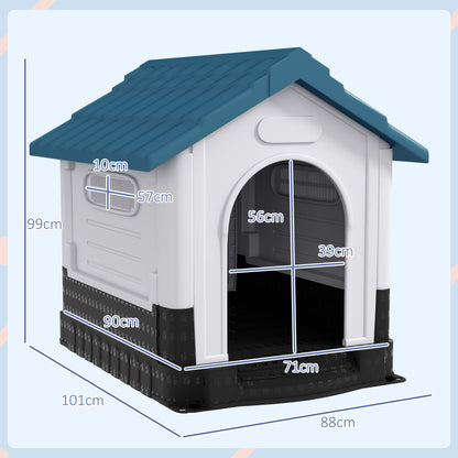 Dog Kennel for Outside, for M and L Dogs, 101 x 88 x 99cm, Blue