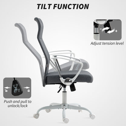 High Back Office Chair, Computer Desk Chair for Home, Grey