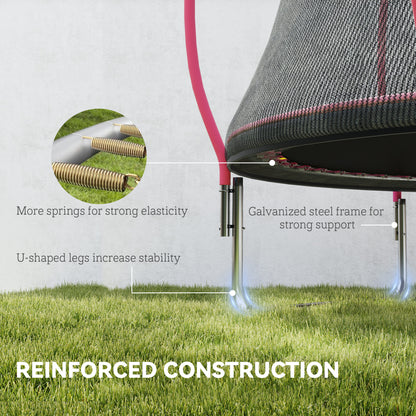 10ft Trampoline with Enclosure Net and Spring Cover, Pink