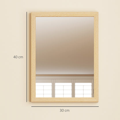 30 x 40 cm Wall Bathroom Mirror, Vanity Mirror, Set of 2, Natural