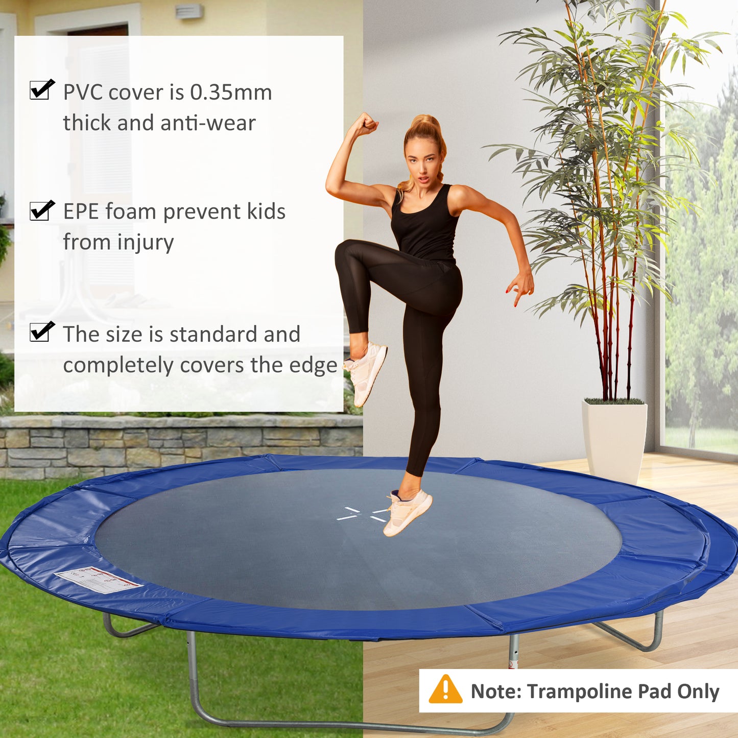 Φ244cm Trampoline Pad Pads Replacement Safety Surround Pads Padding - 8ft Blue