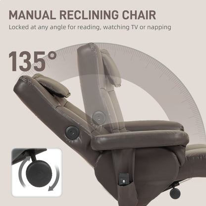 Warehouse Clearance Sale - Massage Recliner Chair with Footstool and Hidden Storage, Dark Brown