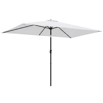 Garden Parasol, Outdoor Umbrella with Tilt Function, Cream White