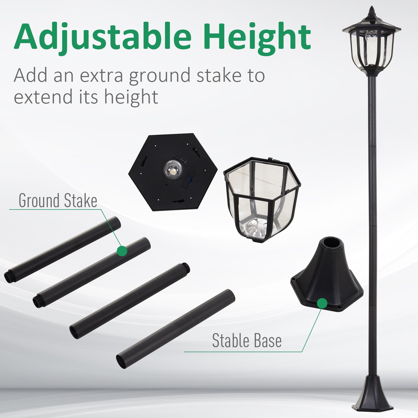 Solar Powered LED Sensor Lamp Post