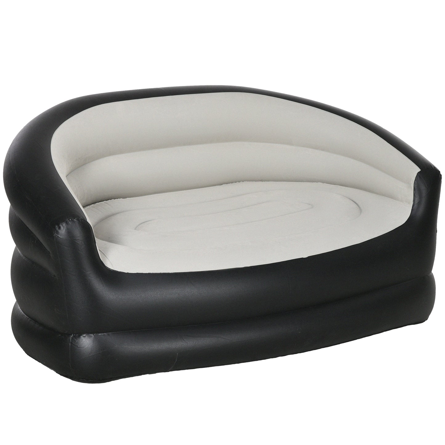 Inflatable Chair with Soft Plush Fabric for Movie Watching, Grey