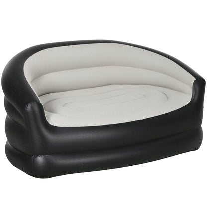 Inflatable Chair with Soft Plush Fabric for Movie Watching, Grey