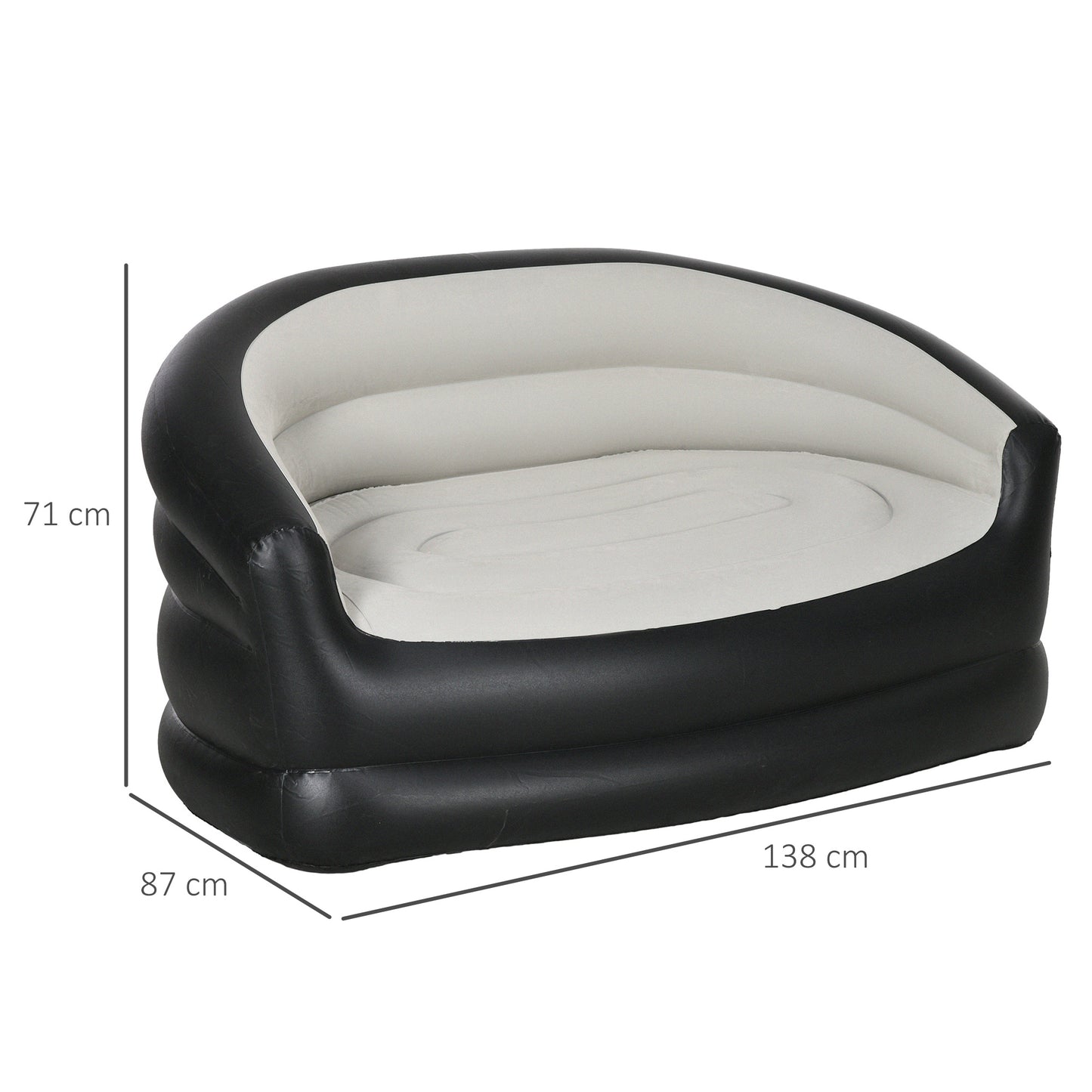 Inflatable Chair with Soft Plush Fabric for Movie Watching, Grey