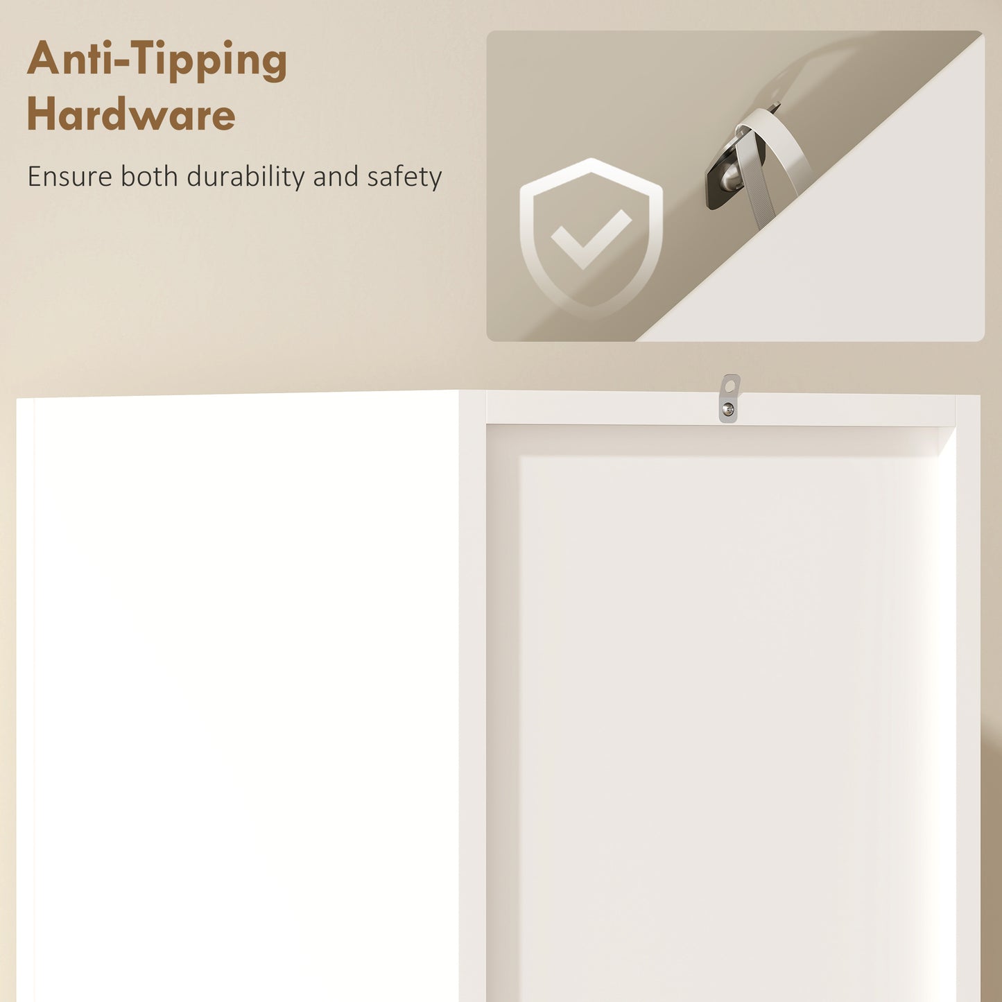 Slim Bathroom Storage Cabinet, Tall Bathroom Cabinet with 2 Doors