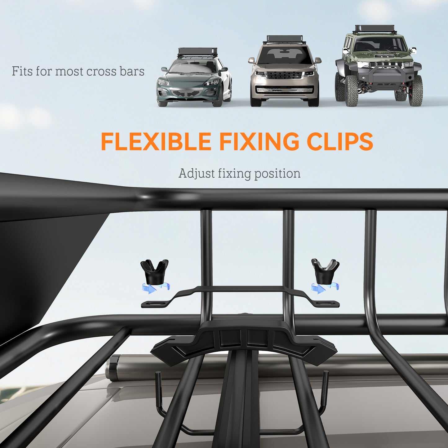 90.7 kg Universal Roof Rack Basket, Steel Car Rooftop Luggage Holder