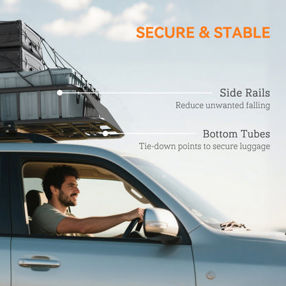 90.7 kg Universal Roof Rack Basket, Steel Car Rooftop Luggage Holder