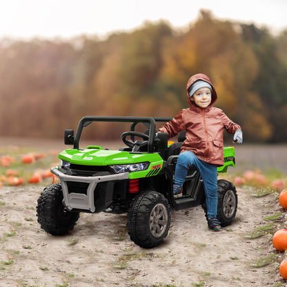 12V 2 Seater Kids Electric Ride-On Car w/ Electric Bucket - Green