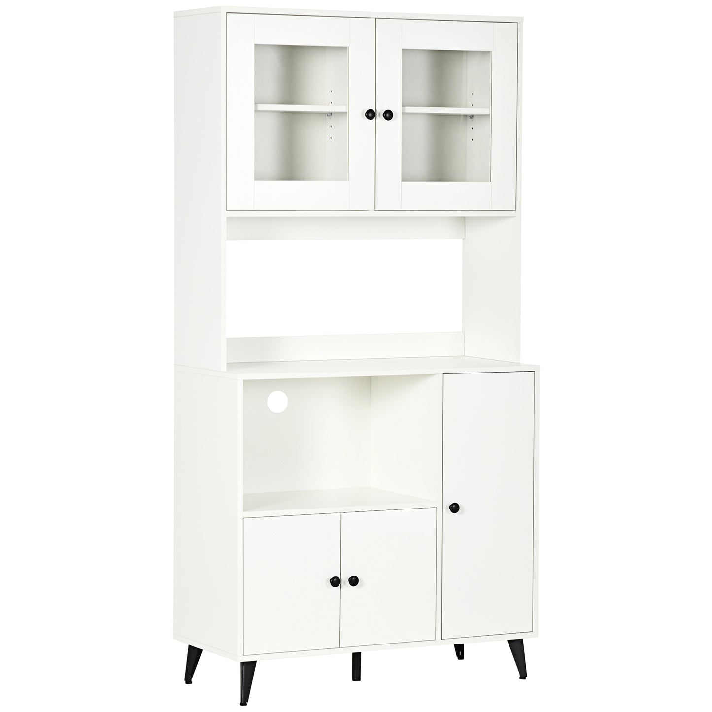 Freestanding Kitchen Storage Cabinet Cupboards Adjustable Shelves White