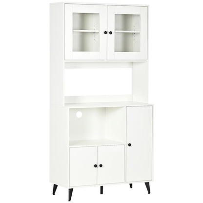 Freestanding Kitchen Storage Cabinet Cupboards Adjustable Shelves White