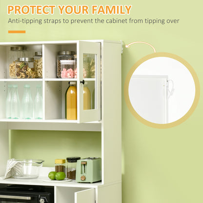Freestanding Kitchen Storage Cabinet Cupboards Adjustable Shelves White