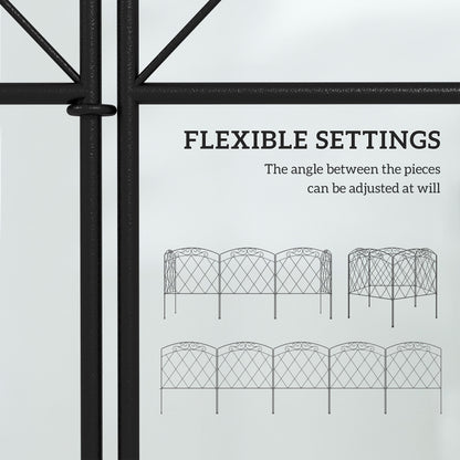 80 cm x 3 m Outdoor Picket Fence Panels with Panels, Swirls, Black