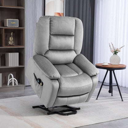 Riser and Recliner Chair Lift Chair with Vibration Massage, Heat, Grey
