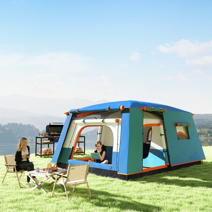4-6 Man Camping Tent with 2 Bedroom, 3000mm Waterproof, Blue