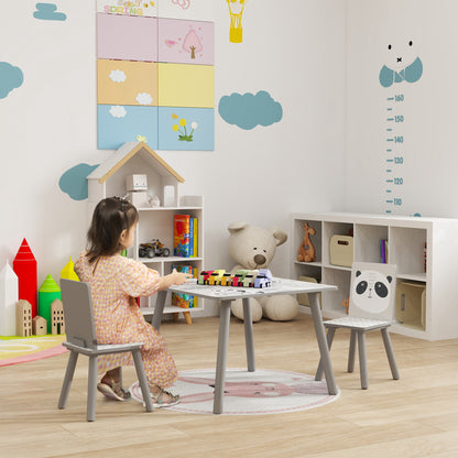 Kids Table and Chair Set, Toddler Table with 2 Chairs, Grey