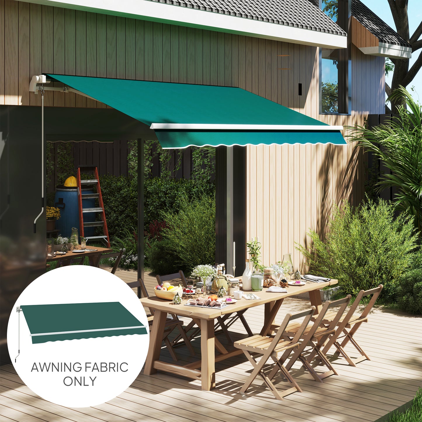 Replacement Canopy for 3 x 2.5 m Awning (Fabric Only), Green