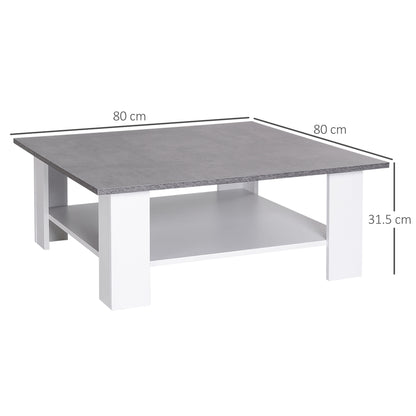 Vintage Coffee Table Square 2 Tier Side End Desk Indoor Living Room