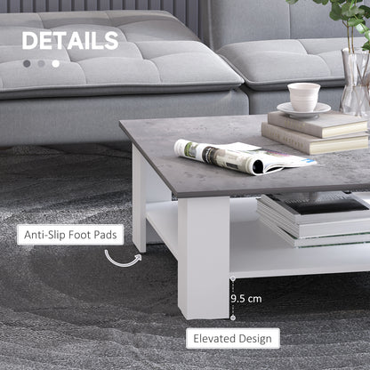 Vintage Coffee Table Square 2 Tier Side End Desk Indoor Living Room