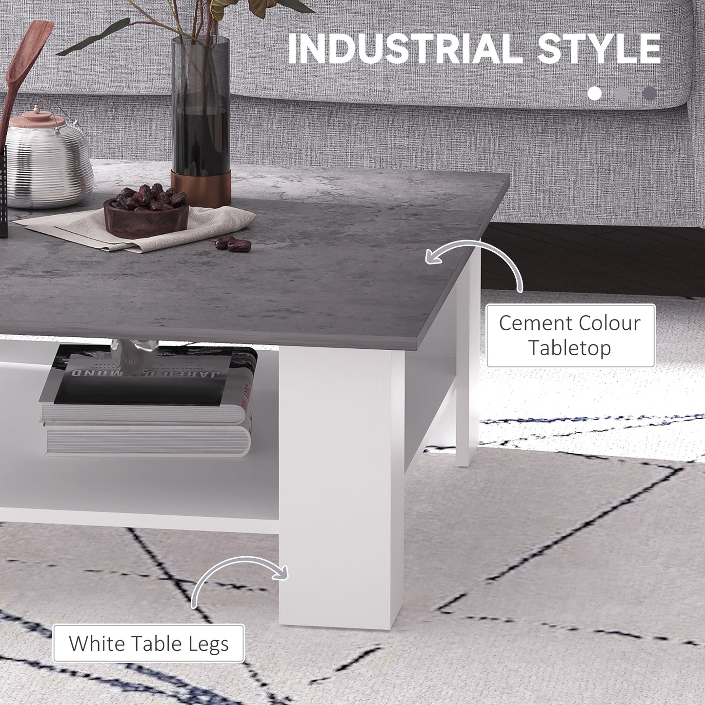 Vintage Coffee Table Square 2 Tier Side End Desk Indoor Living Room
