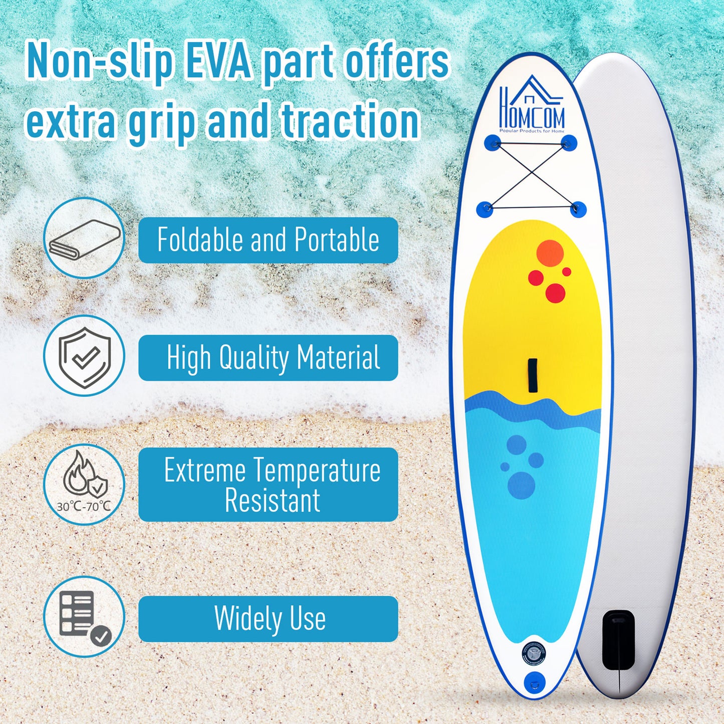 10ft Inflatable Surfing Boards W/ Paddle, Fix Bag, Air Pump, Backpack