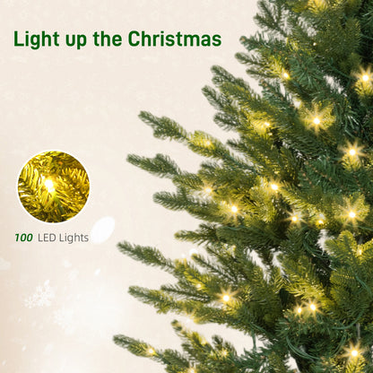 2 Pre Lit 4ft Artificial Christmas Trees with Lights, Pot, Realistic Tips