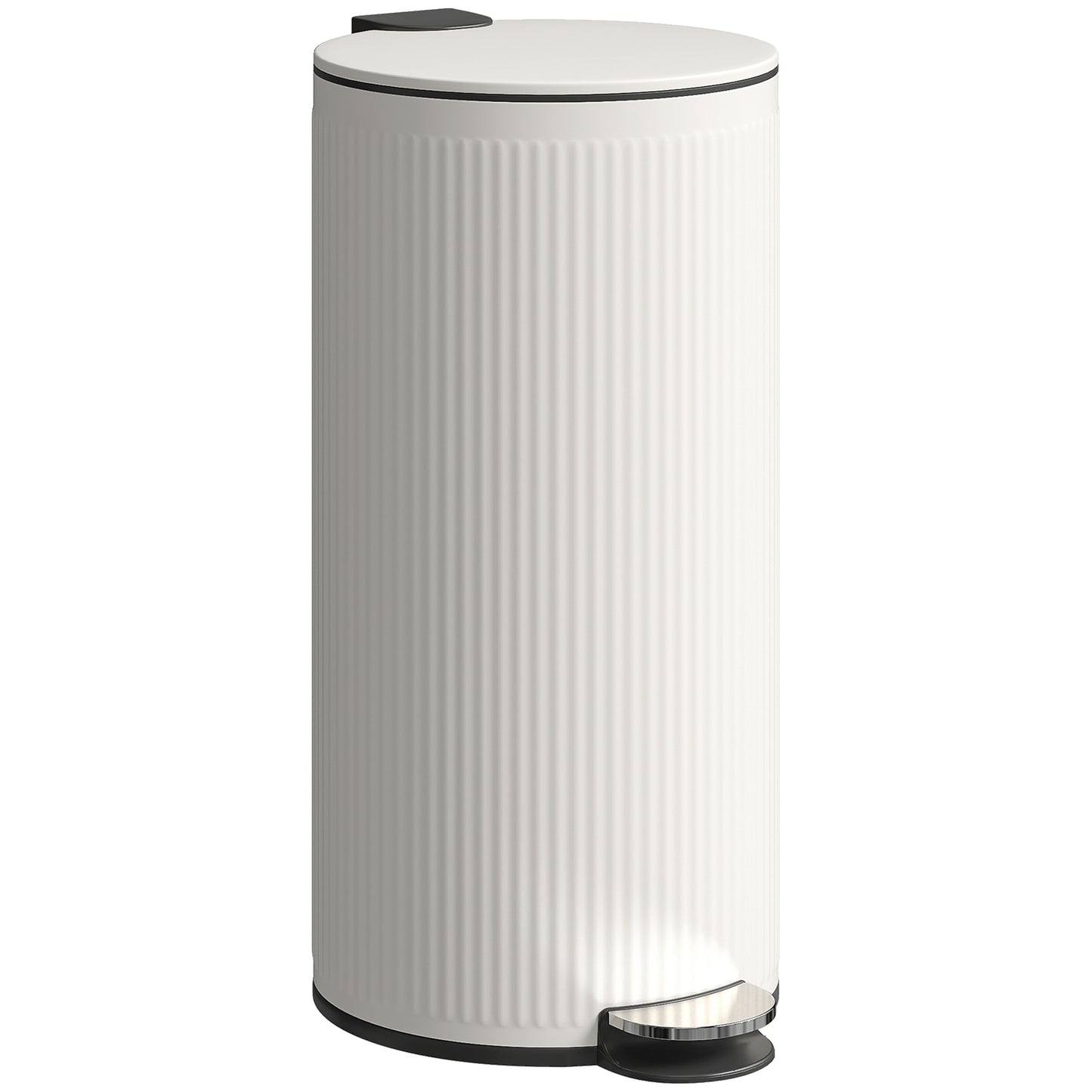 Kitchen Bin, 30 Litre Pedal Rubbish Bin with Removable Bucket, Black