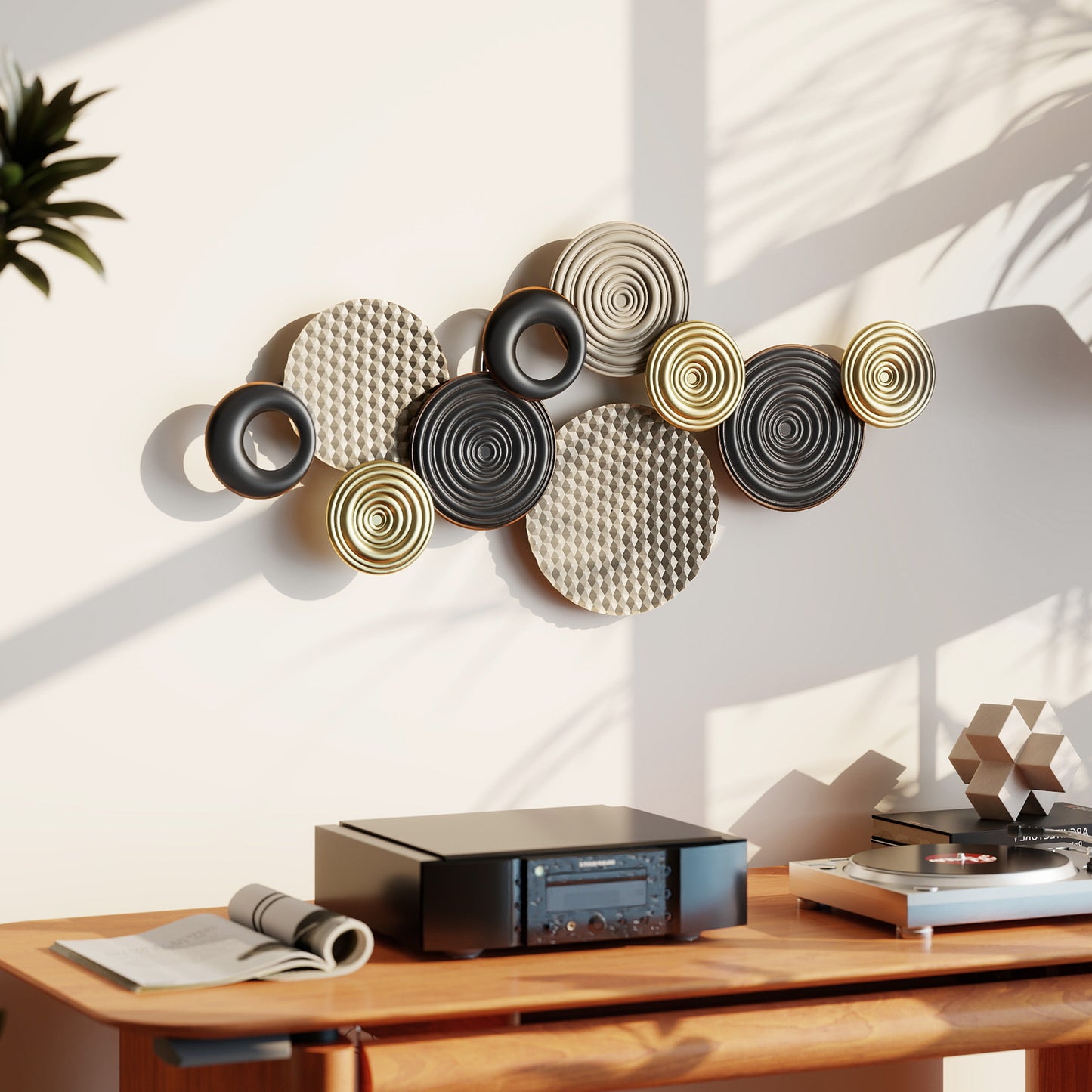 Metal Wall Art, Large 3D Wall Sculpture for Living Room Dining Room