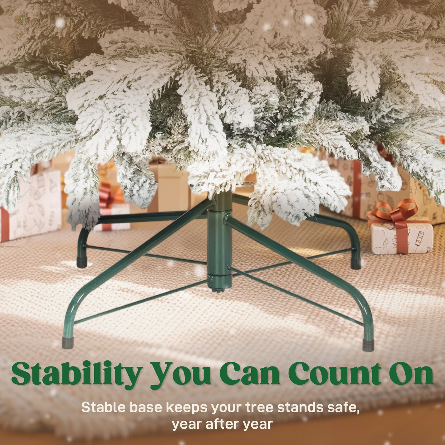 7ft Pencil Christmas Tree with Snow, Realistic Tips, Easy Assembly