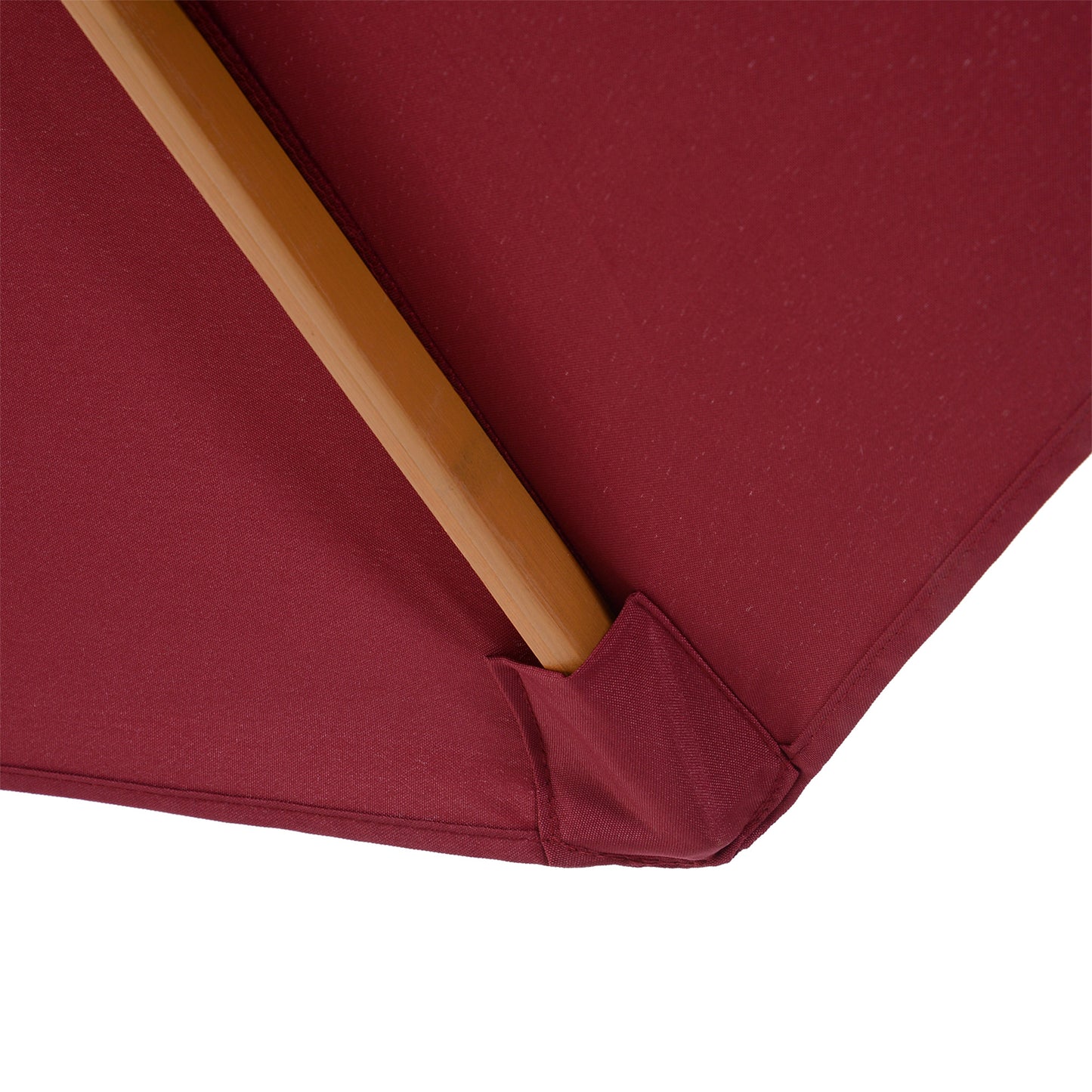 3(m) Wooden Garden Parasol Sun Shade Outdoor Umbrella Canopy Wine Red