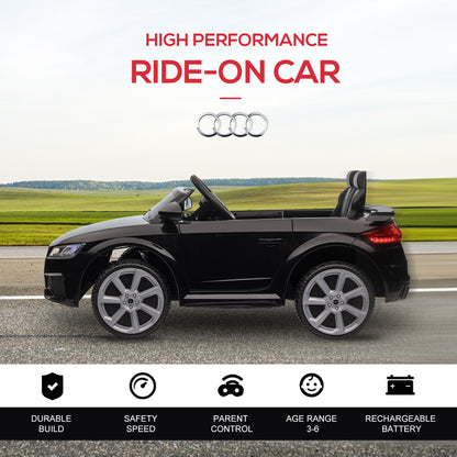 12V Battery Licensed Audi TT RS Ride-On Car w/ Remote, Headlight - Black