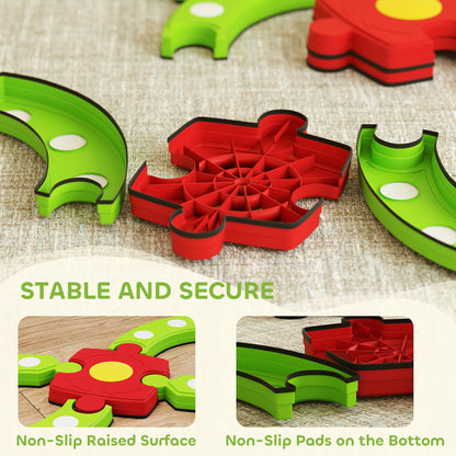 Kids Stepping Stones Balance Beam, Outdoor Indoor Sensory Toy Green