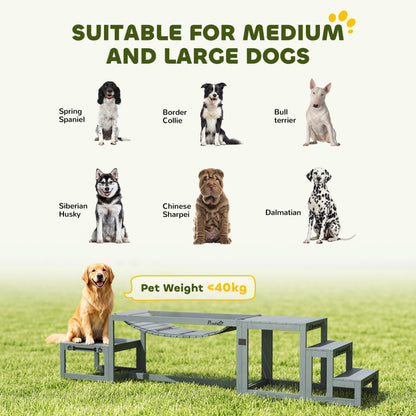 3 Pieces Wooden Dog Agility Training Equipment, Grey
